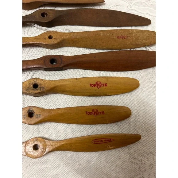 10 Vintage Wooden Model Airplane Propellers Top Flite Flo-Torque Airscrew Lot 6 - Picture 2 of 6